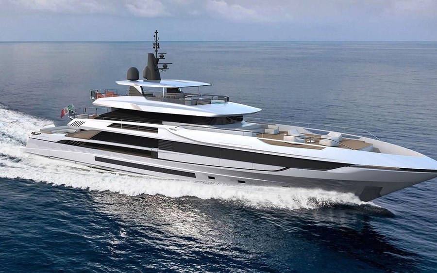 Private motor yacht cruising offshore